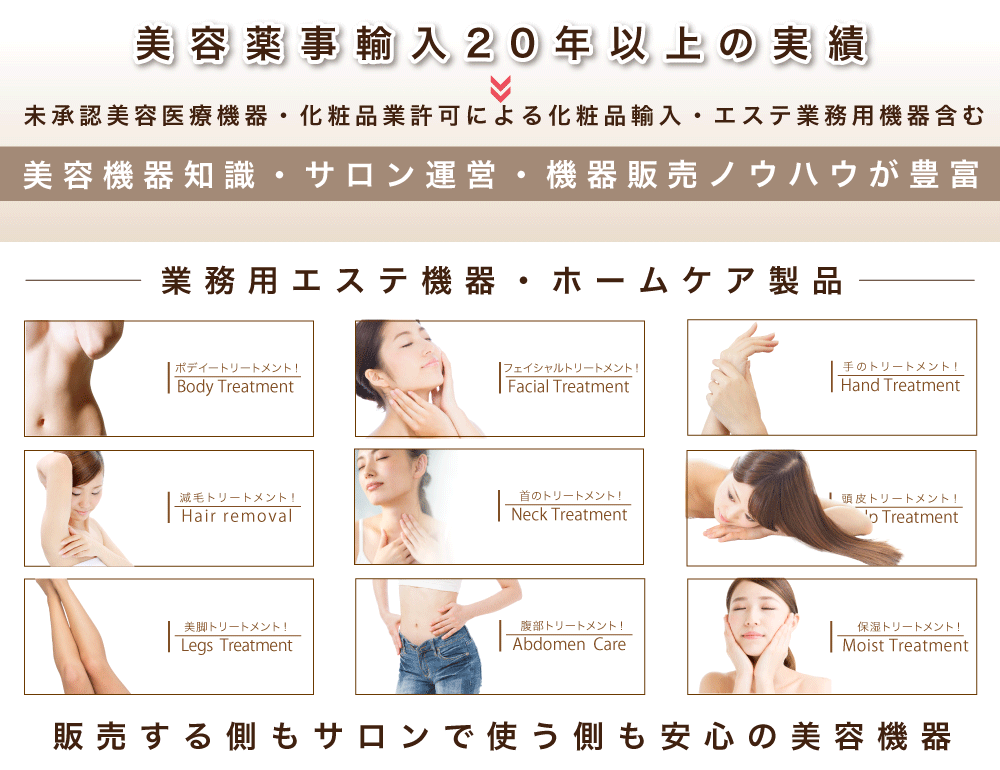 美容薬事輸入21年の実績